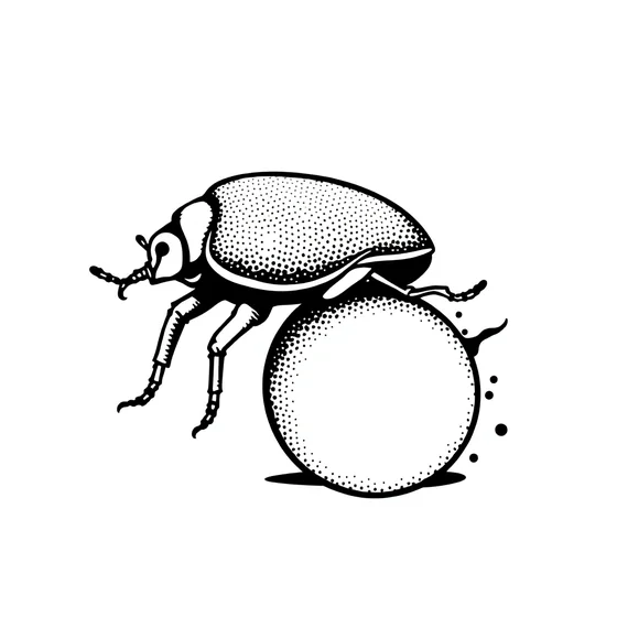 Blackwork dotwork beetle tattoo design