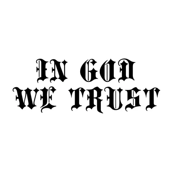 Gothic script 'In God We Trust' religious quote tattoo design