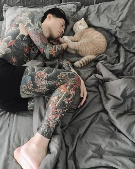 Japanese Flower, Floral, Warrior tattoo for men on Full Sleeve and Leg