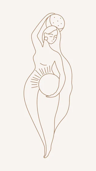 Minimalist Sun and Moon Goddess tattoo design for women