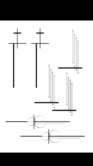 Minimalist geometric cross and abstract lines tattoo design