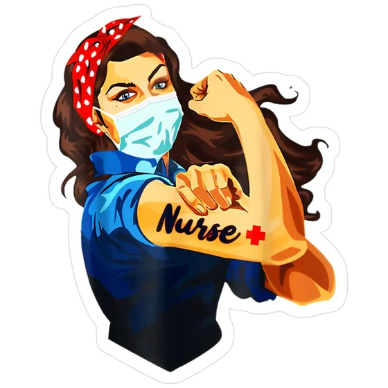 Script Nurse and Cross tattoo design for women on bicep