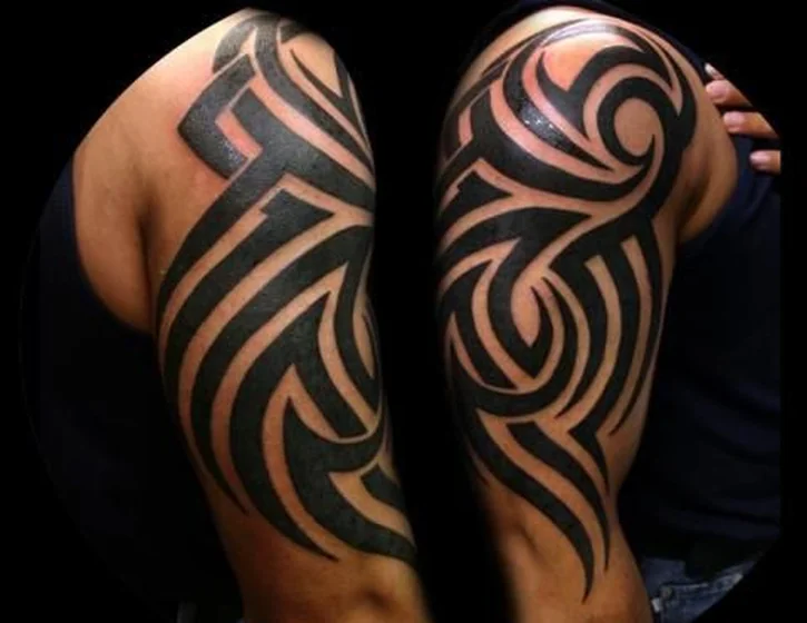 Tribal half sleeve tattoo design for men