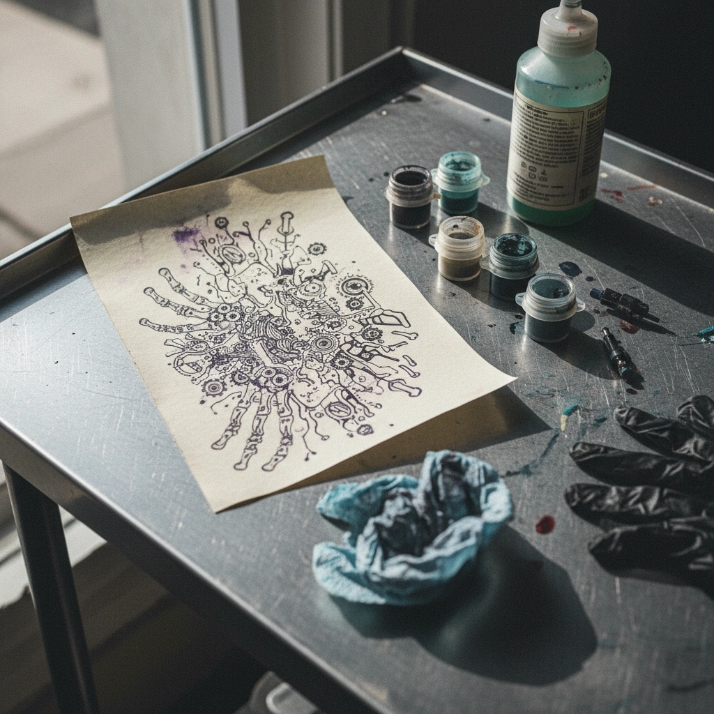 Unusable AI stencil with distorted artifacts