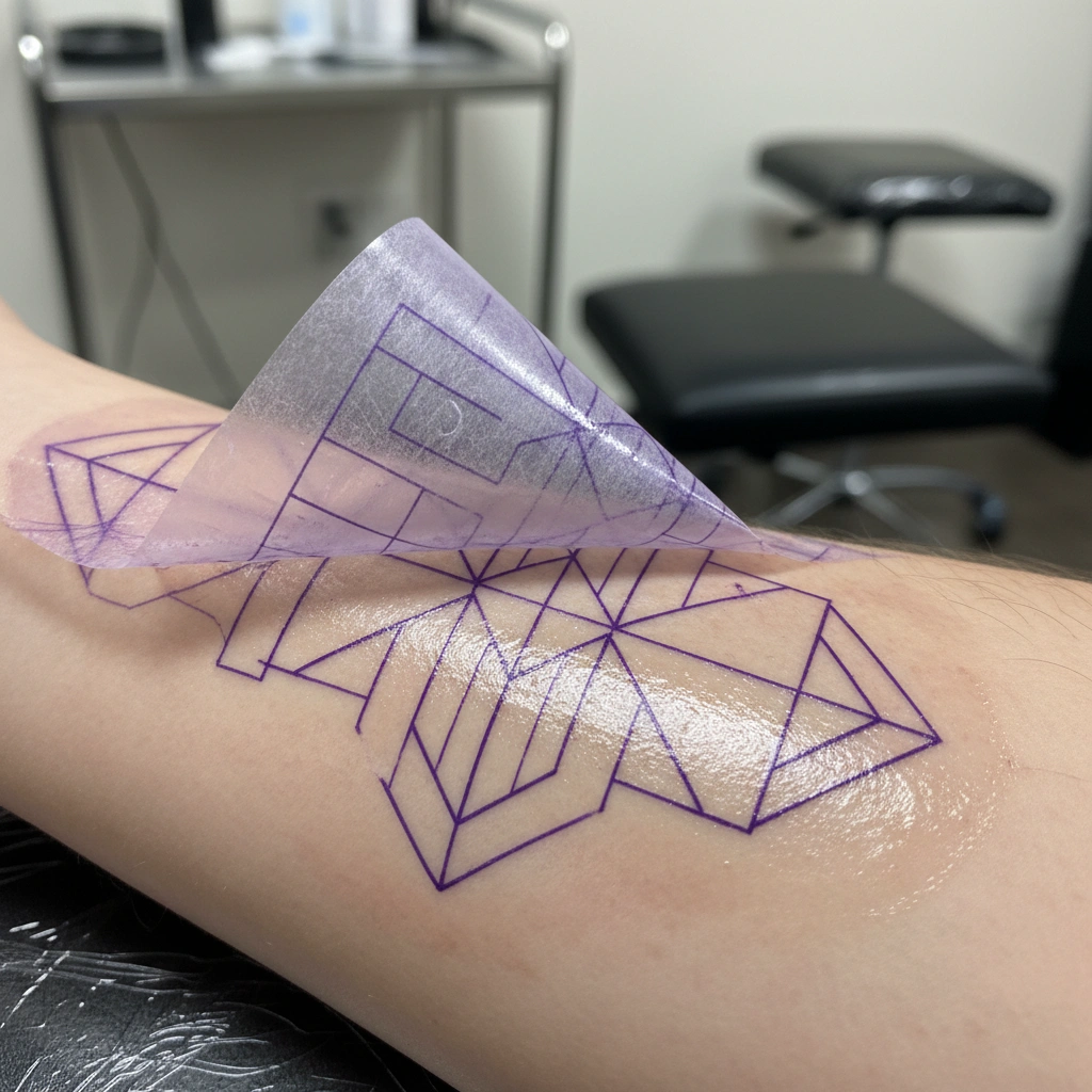 Diagram showing ink spreading under skin from bad lines
