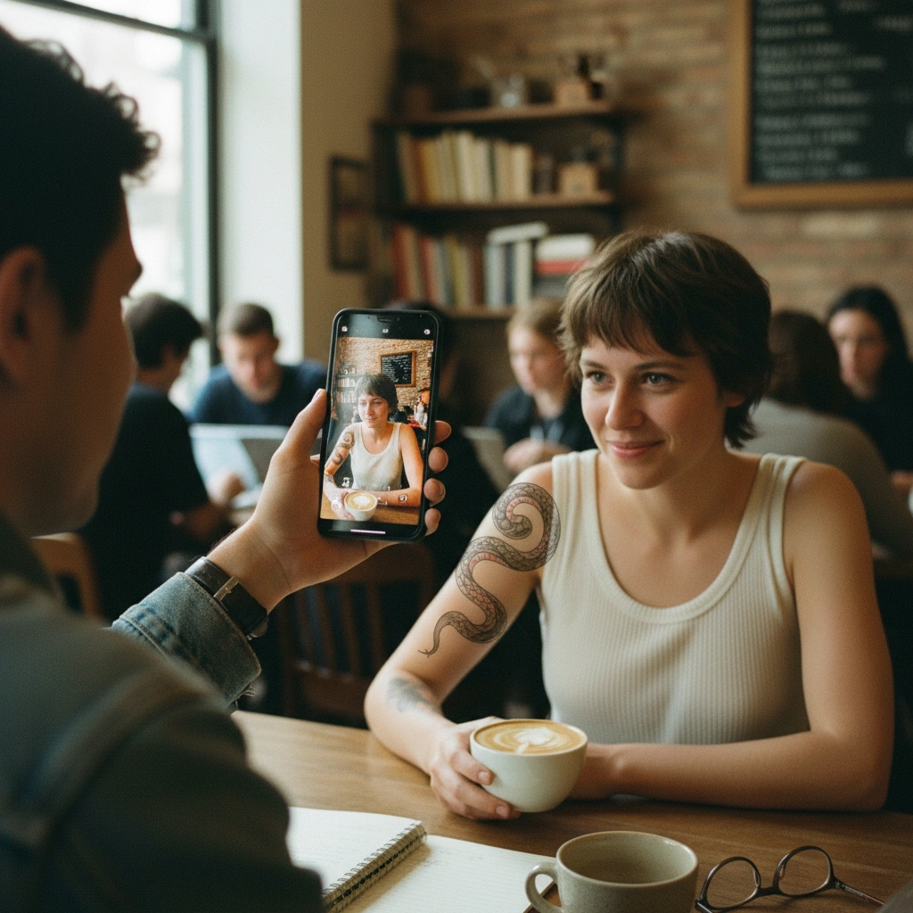 Réalité augmentée tatouage épaule