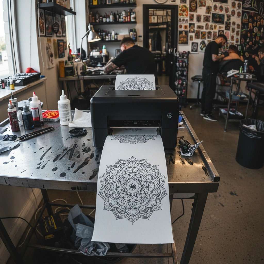 Resizing a vector tattoo design on a forearm