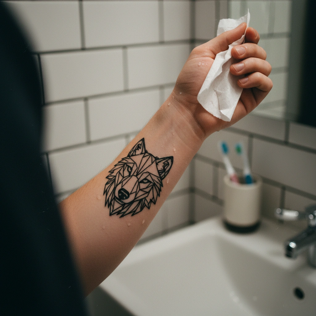 Test tatouage temporaire lavabo