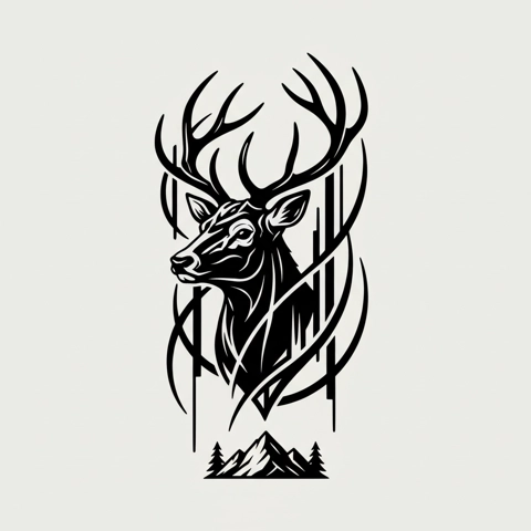 Blackwork Hert Geometrisch Onderarm tattoo ontwerp